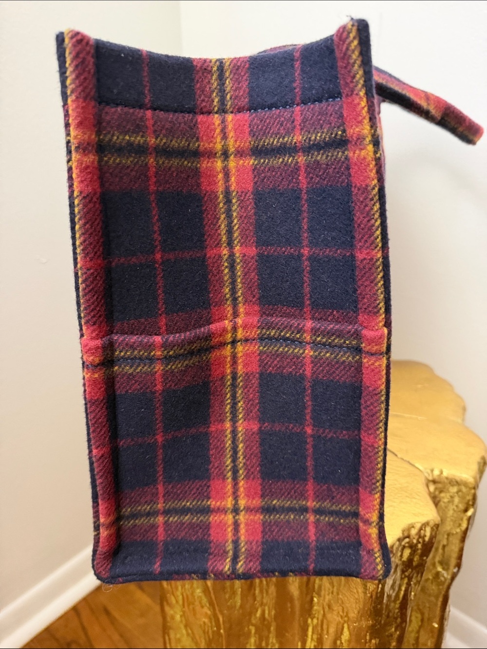 Celine Navy Plaid Large Tote Bag - Picture 7 of 12